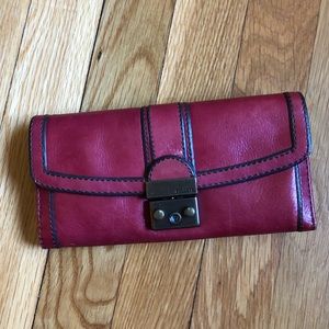 Fossil Red Leather Wallet